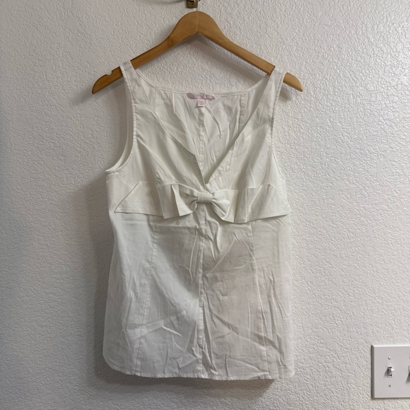 Rebecca Taylor Elegant White Sleeveless Bow Top Size 12 - Picture 1 of 4